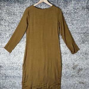 Reformation Dress Womens Small Brown Long Sleeve Textured Midi Made USA